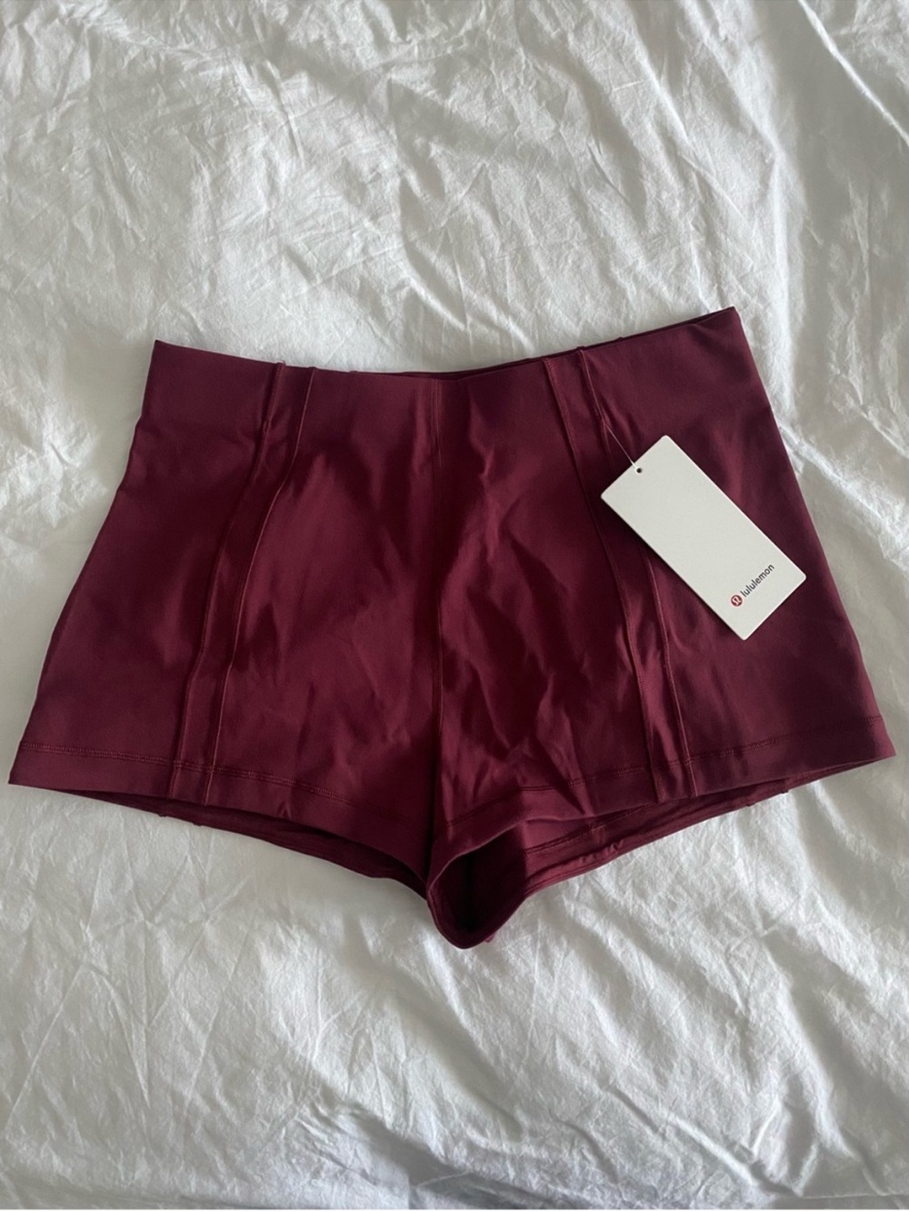 NWT Lululemon Define Micro Short Luon Large Burgundy Bay